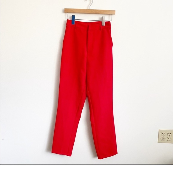 Lovers + Friends || Tempo Skinny Pants High Waisted Red Small - Picture 2 of 3